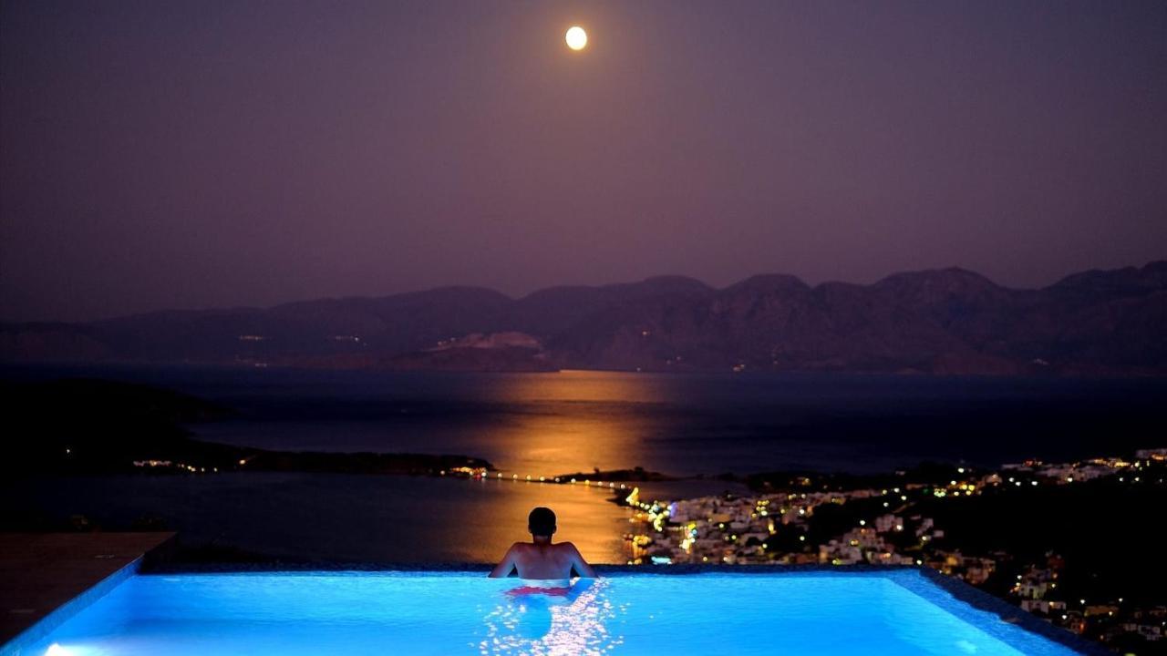 Villa Estee, Luxury Villa With Private Infinity Pool And Jacuzzi Elounda Екстериор снимка