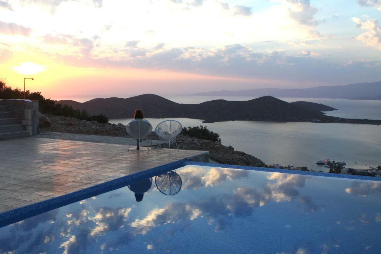 Villa Estee, Luxury Villa With Private Infinity Pool And Jacuzzi Elounda Екстериор снимка